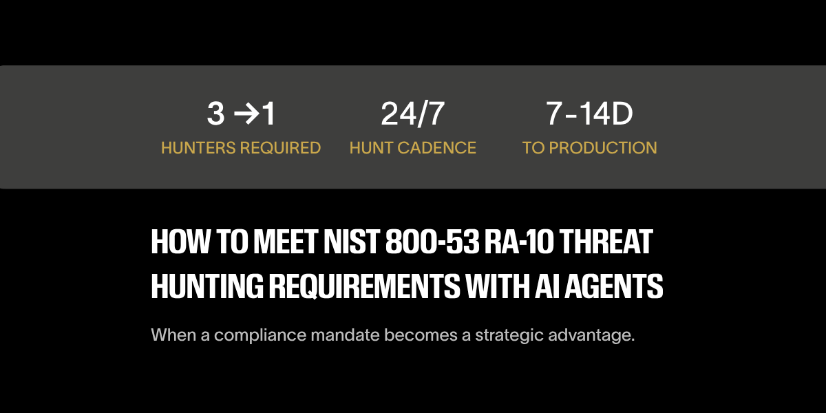 How to Meet NIST 800-53 RA-10 Threat Hunting Requirements with AI Agents